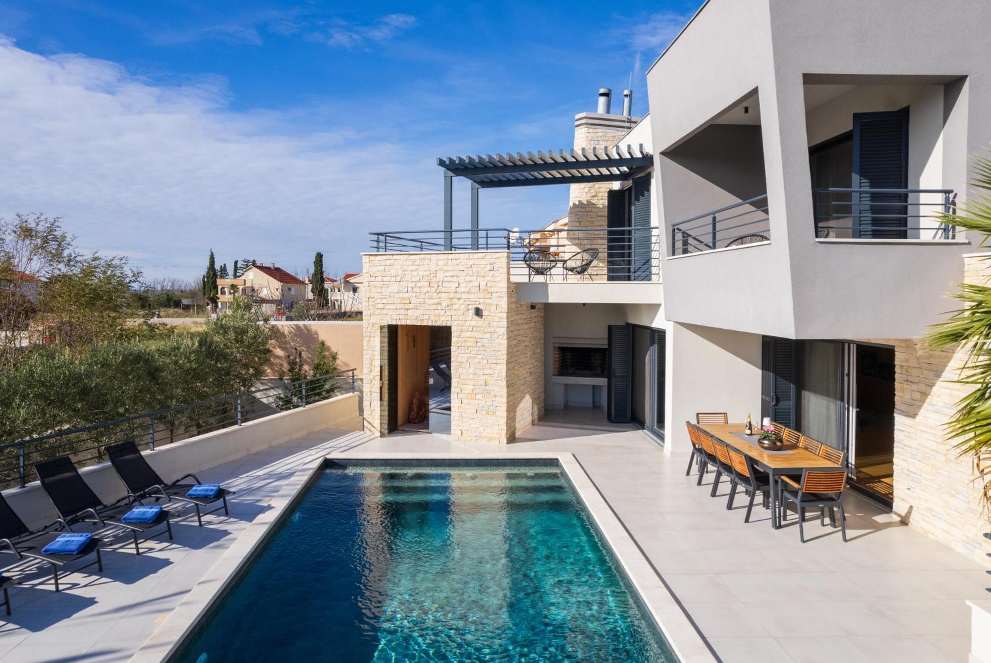 Villa Roca With Heated Pool And Sauna Privlaka  Dış mekan fotoğraf